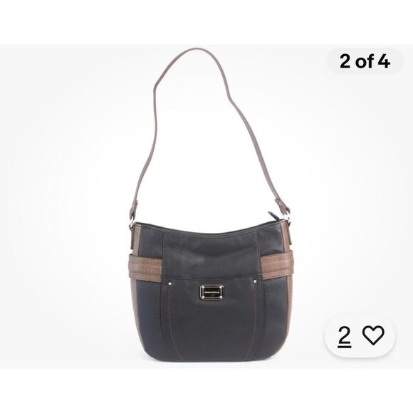 Stylish Black and Brown Leather Handbag - Picture 2 of 9